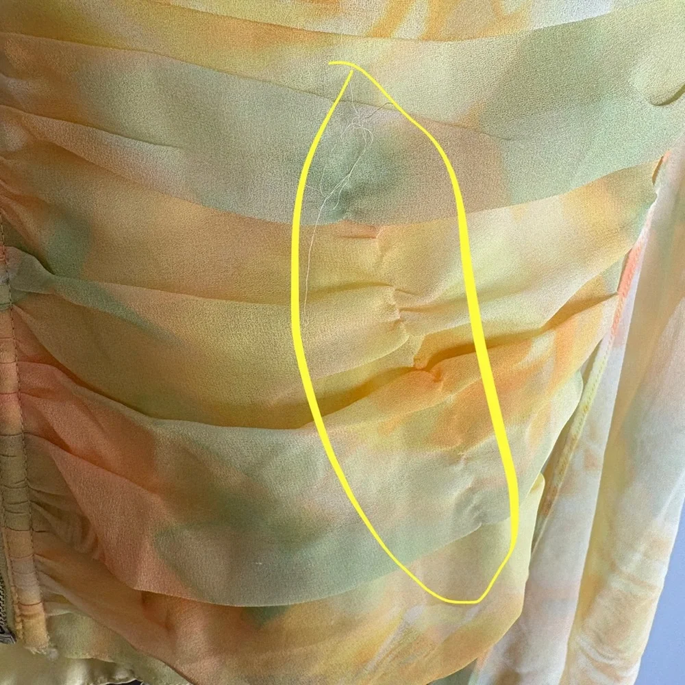 $243 NWT Yellow For Love And Lemons “Harper” Draped Corset Top Sz Medium - Picture 11 of 12